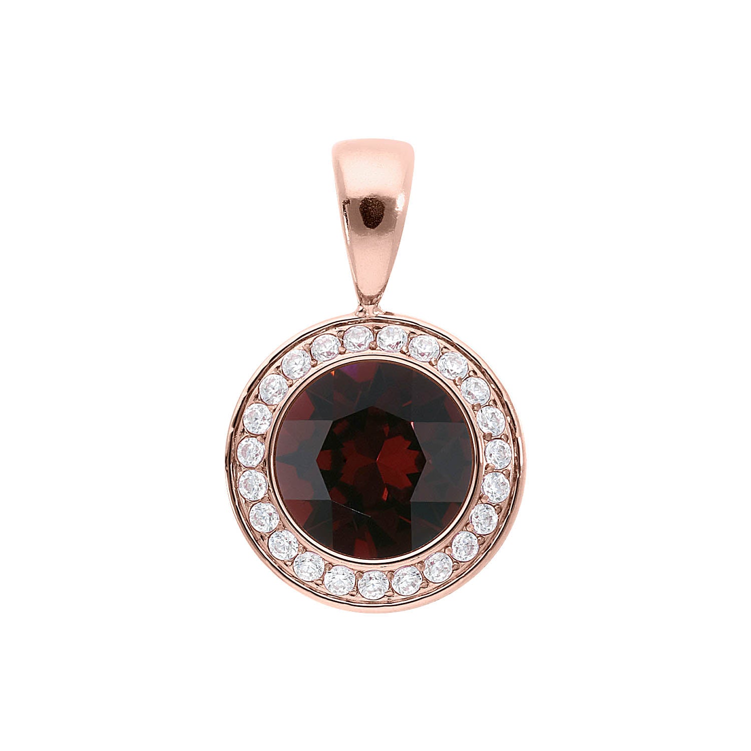 Tondo Deluxe Pendant 0.51" - Rose Gold Burgundy