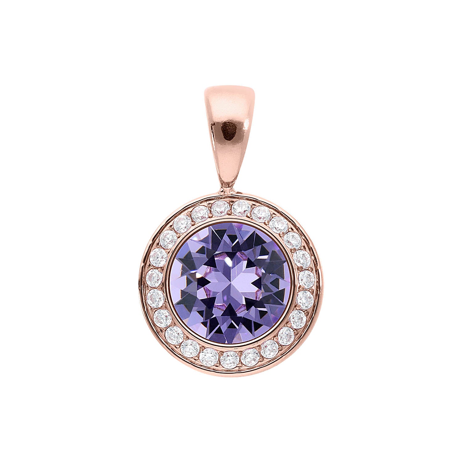 Tondo Deluxe Pendant 0.51" - Rose Gold Violet