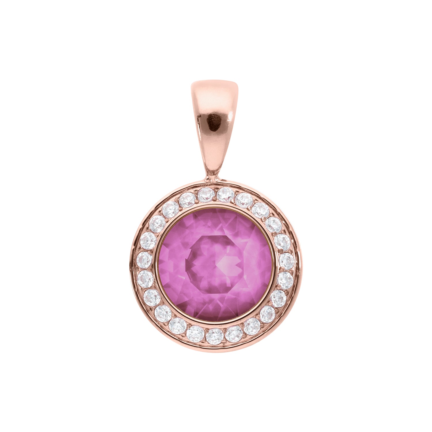 Tondo Deluxe Pendant 0.51" - Rose Gold Crystal Orchid Ignite