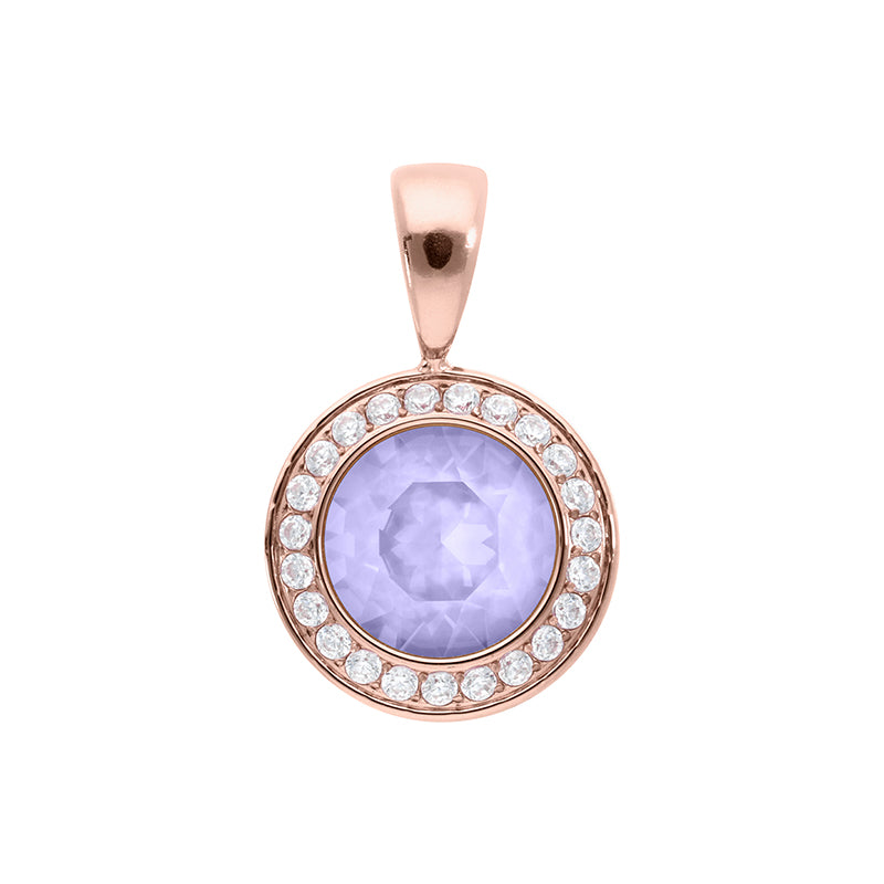 Tondo Deluxe Pendant 0.51" - Rose Gold Crystal Purple Ignite