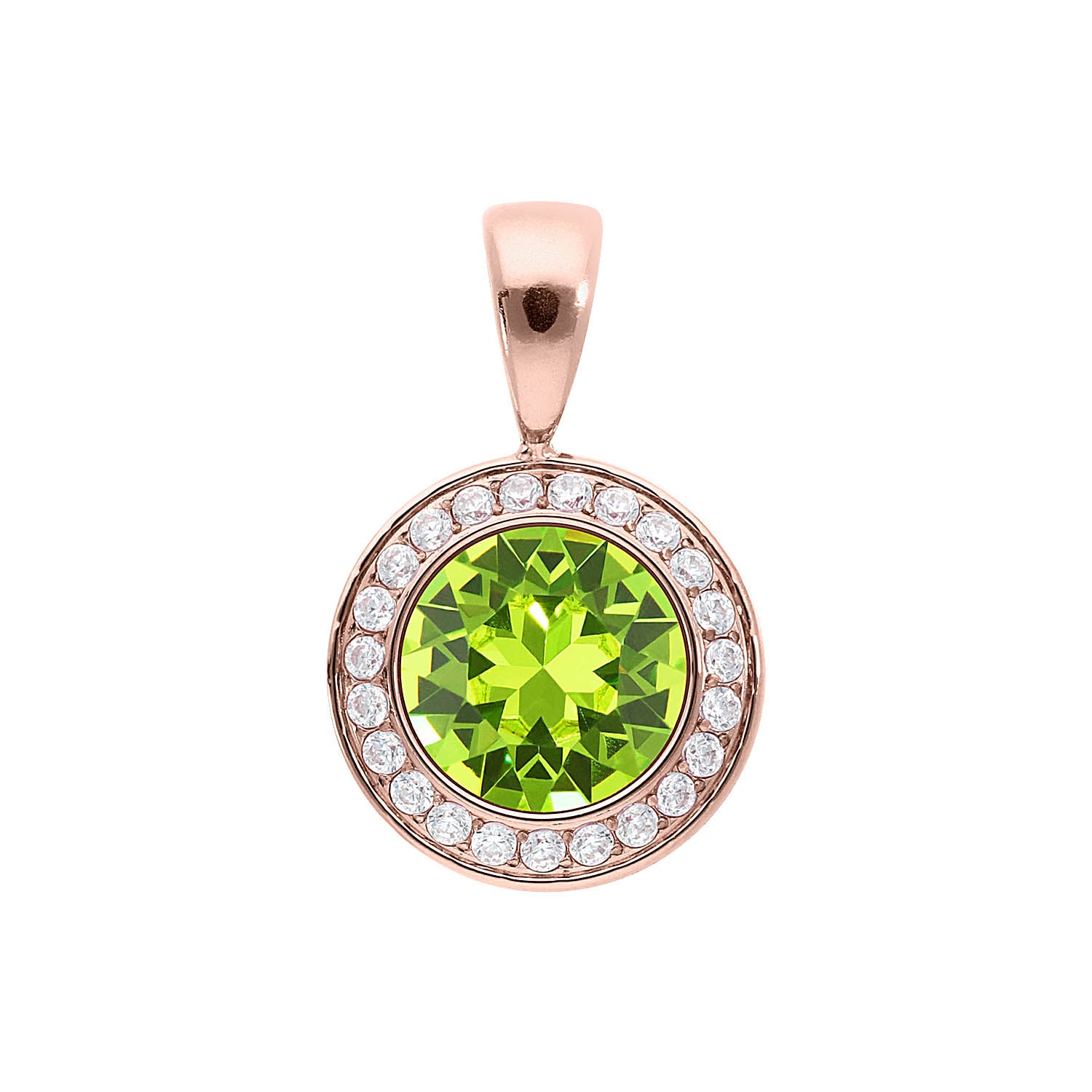 Tondo Deluxe Pendant 0.51" - Rose Gold Citrus Green