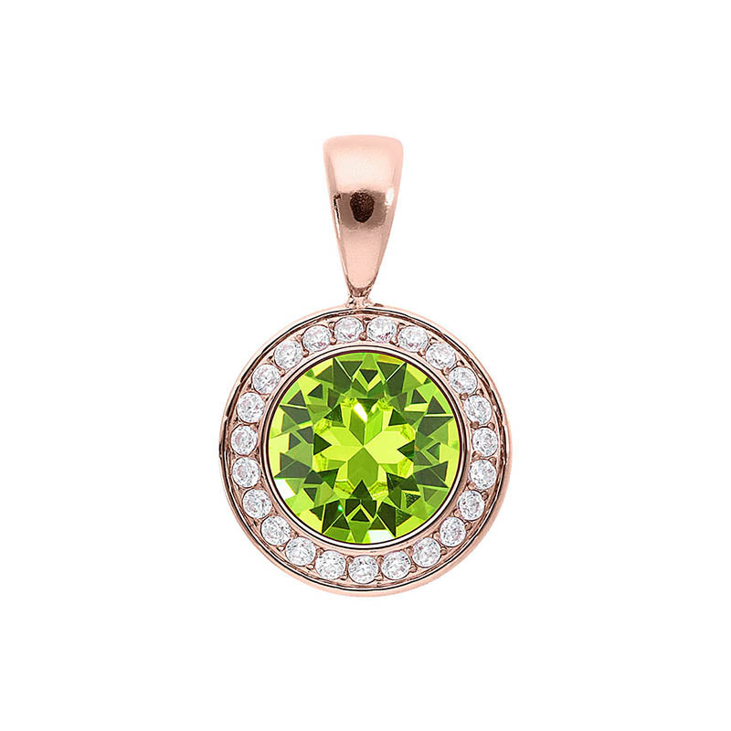 Tondo Deluxe Pendant 0.51" - Rose Gold Citrus Green