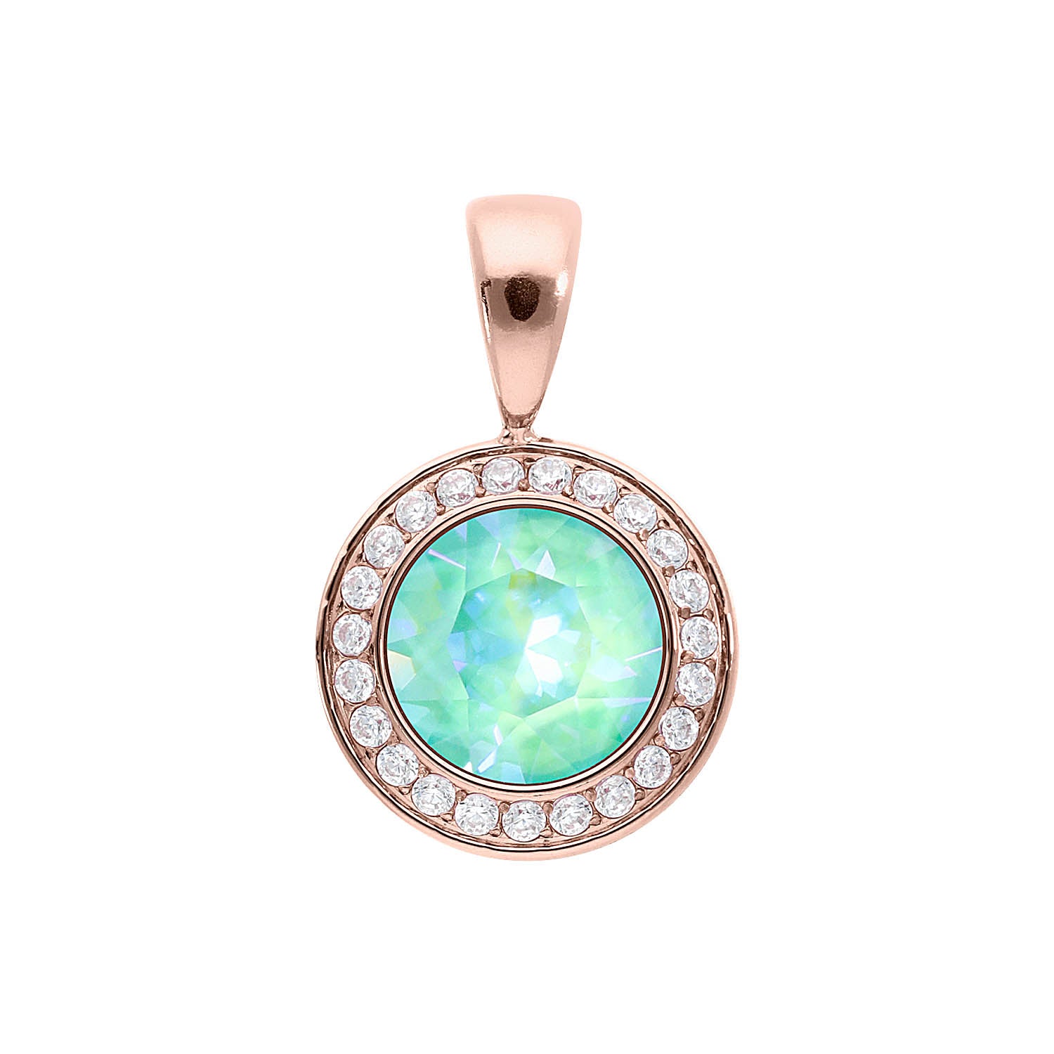 Tondo Deluxe Pendant 0.51" - Rose Gold silky sage delite