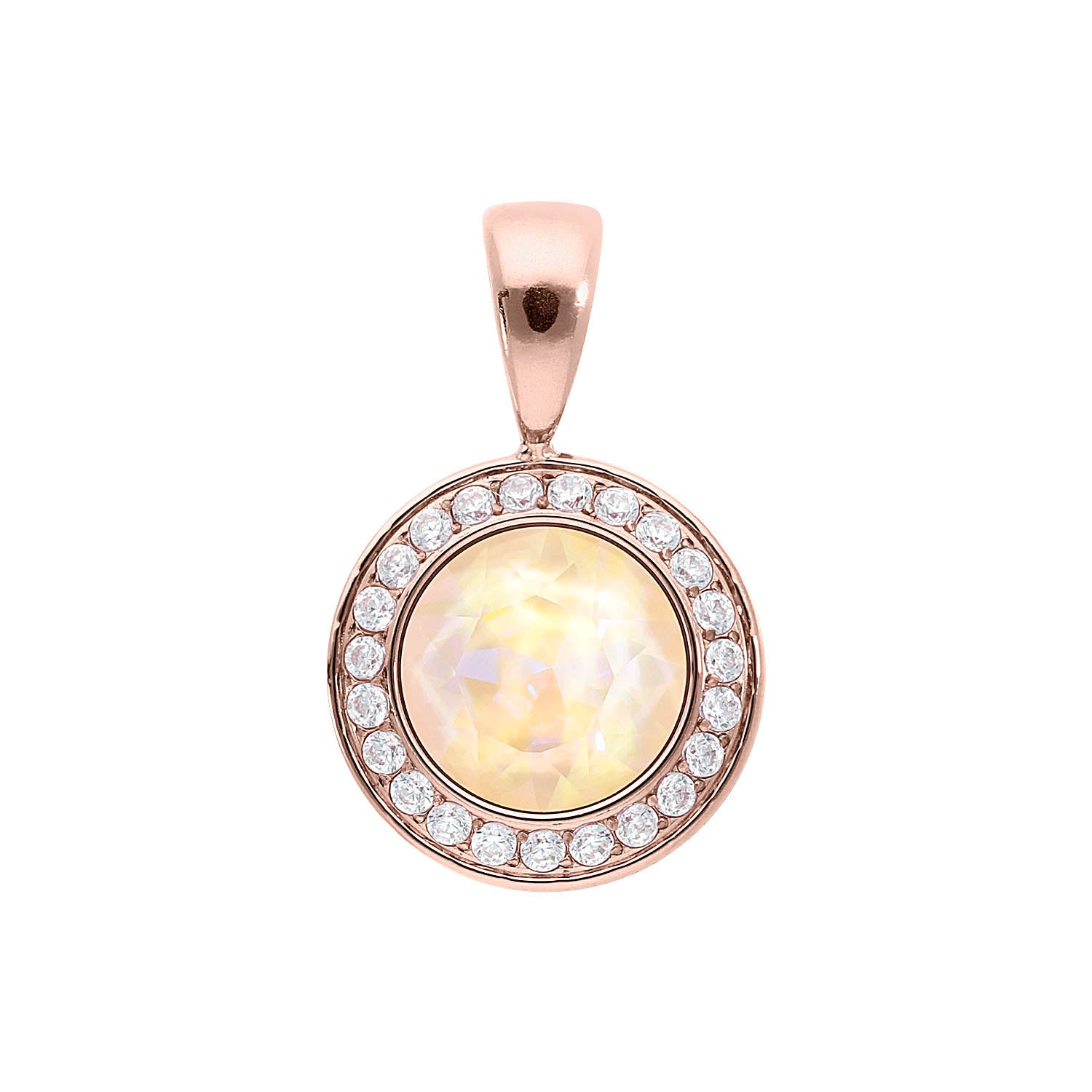 Tondo Deluxe Pendant 0.51" - Rose Gold ivory cream delite