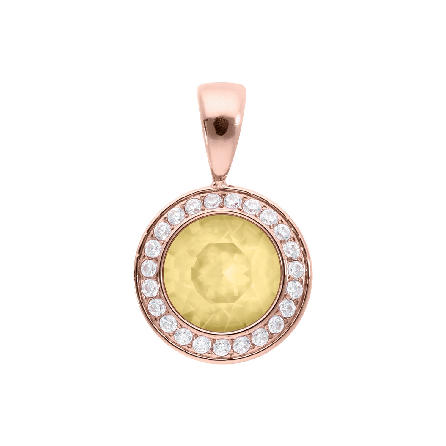 Tondo Deluxe Pendant 0.51" - Rose Gold Recreated Dark Jonquil