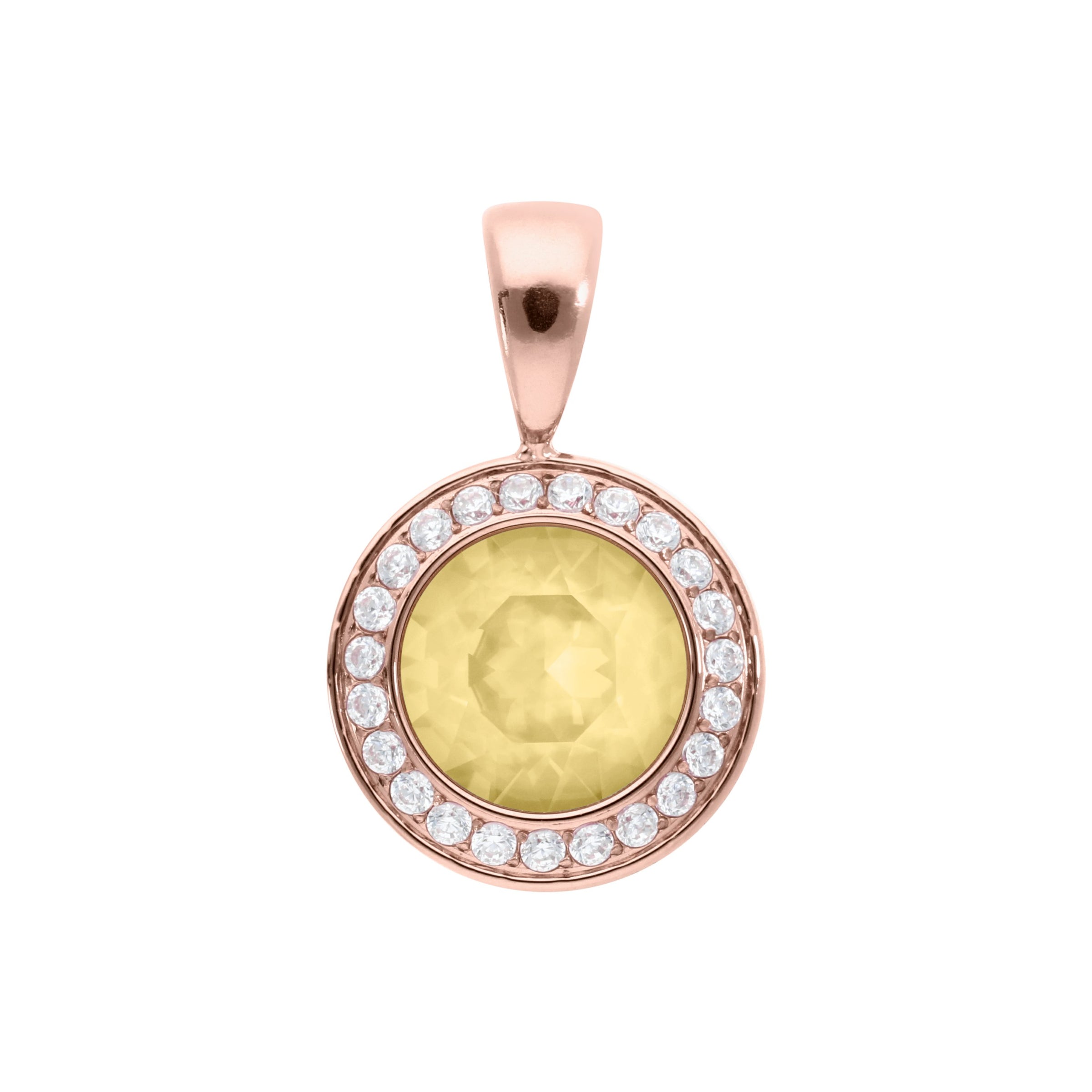 Tondo Deluxe Pendant 0.51" - Rose Gold Recreated Dark Jonquil
