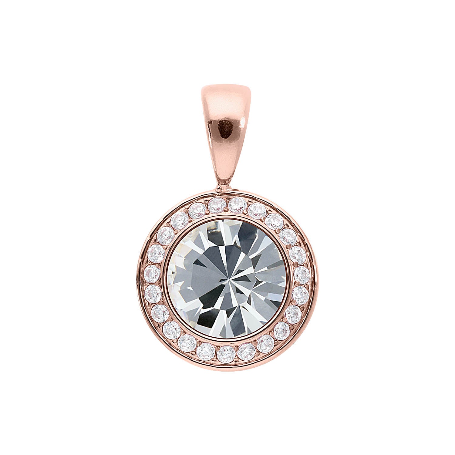 Tondo Deluxe Pendant 0.51" - Rose Gold crystal