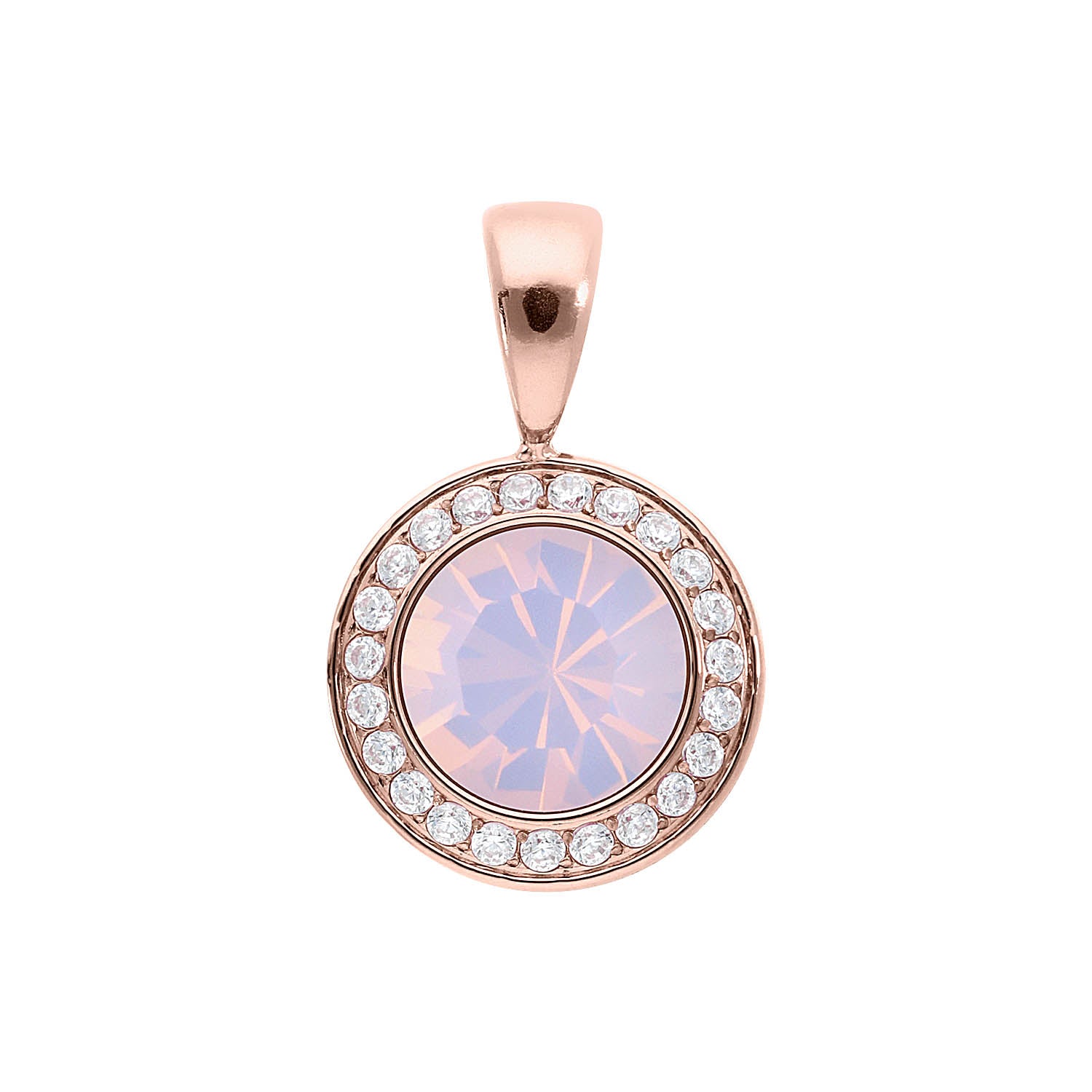 Tondo Deluxe Pendant 0.51" - Rose Gold rose opal