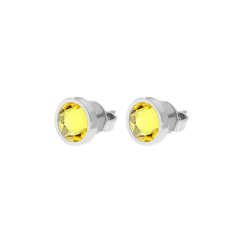 Canino Stud Earring 0.35" - Silver light topaz