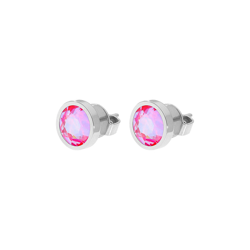 Canino Stud Earring 0.35" - Silver lotus pink delite