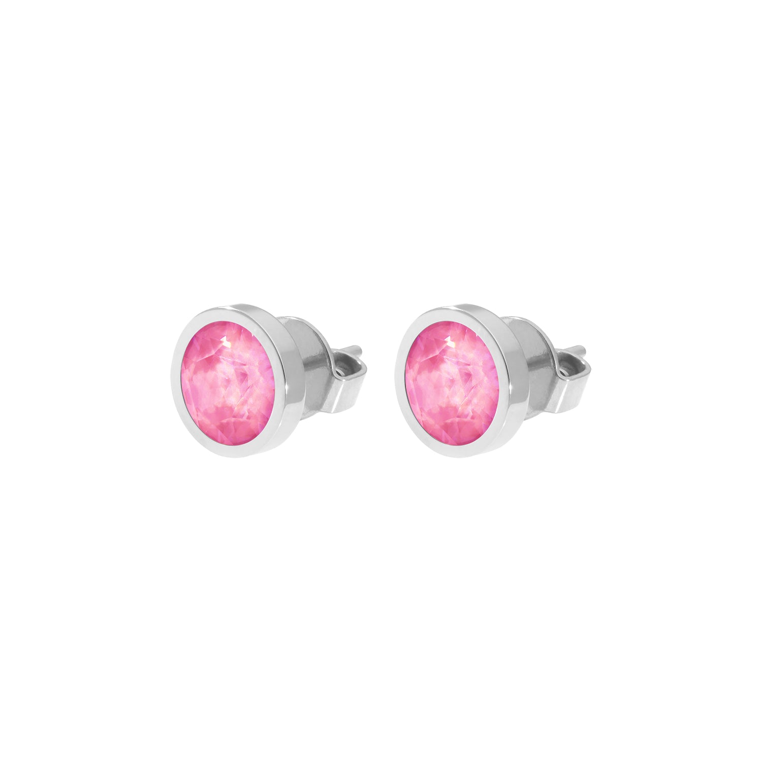 Canino Stud Earring 0.35" - Silver Crystal Dahlia Ignite