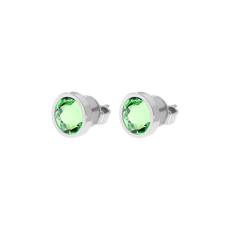 Canino Stud Earring 0.35" - Silver peridot