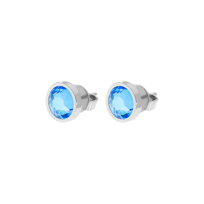 Canino Stud Earring 0.35" - Silver royal blue delite