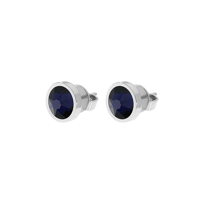 Canino Stud Earring 0.35" - Silver Dark Indigo