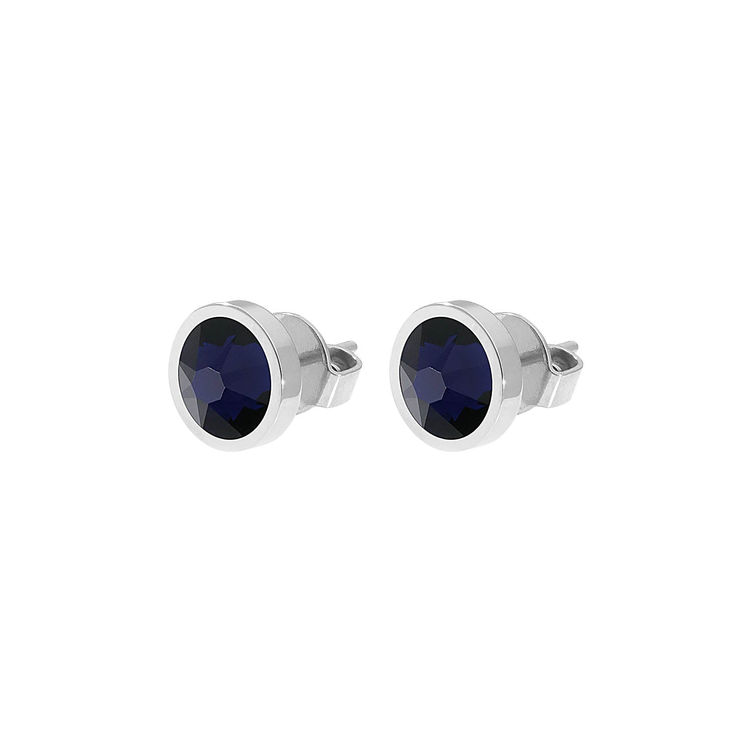 Canino Stud Earring 0.35" - Silver Dark Indigo