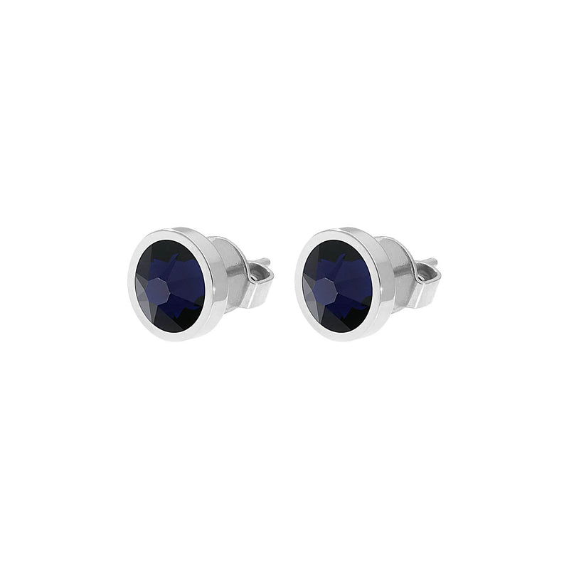 Canino Stud Earring 0.35" - Silver Dark Indigo