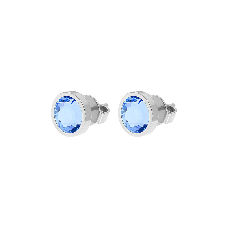 Canino Stud Earring 0.35" - Silver light sapphire