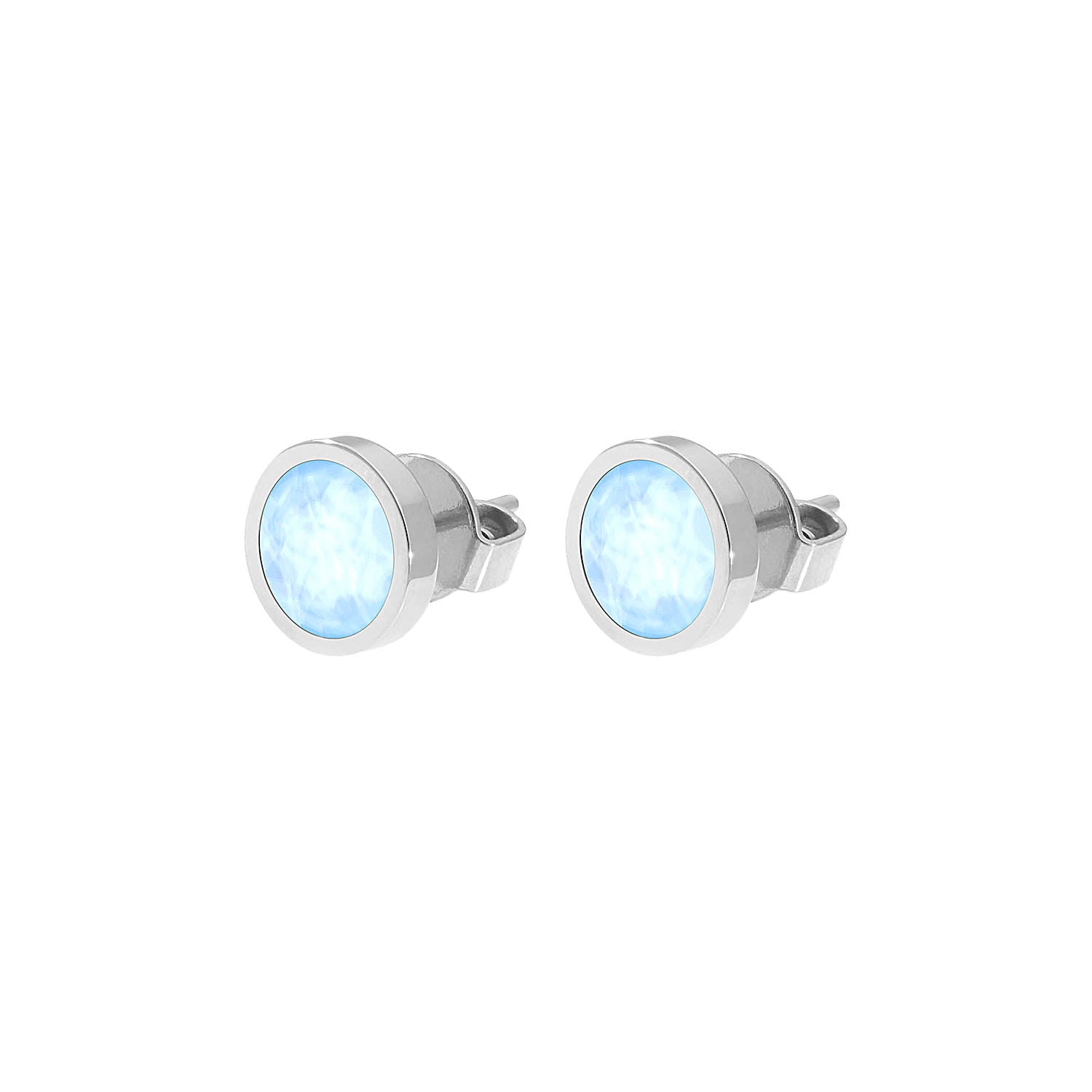 Canino Stud Earring 0.35" - Silver crystal sky ignite