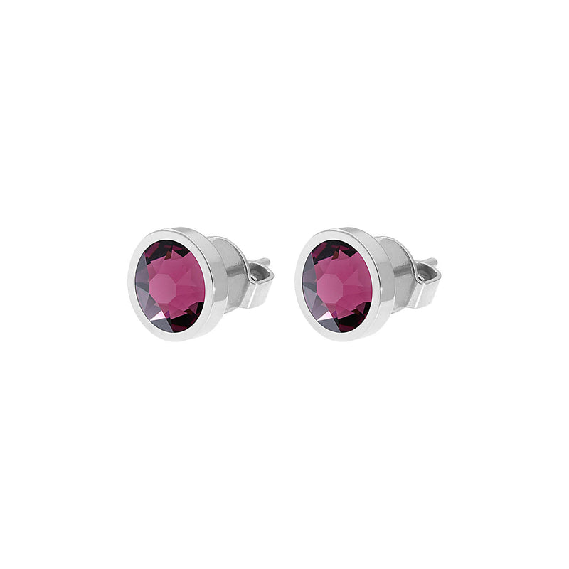 Canino Stud Earring 0.35" - Silver amethyst