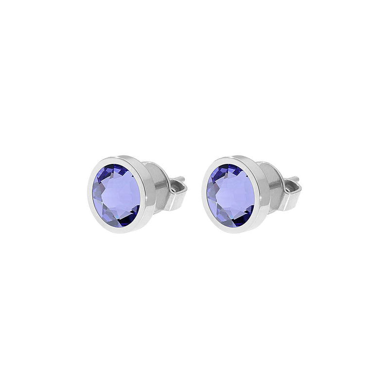Canino Stud Earring 0.35" - Silver tanzanite