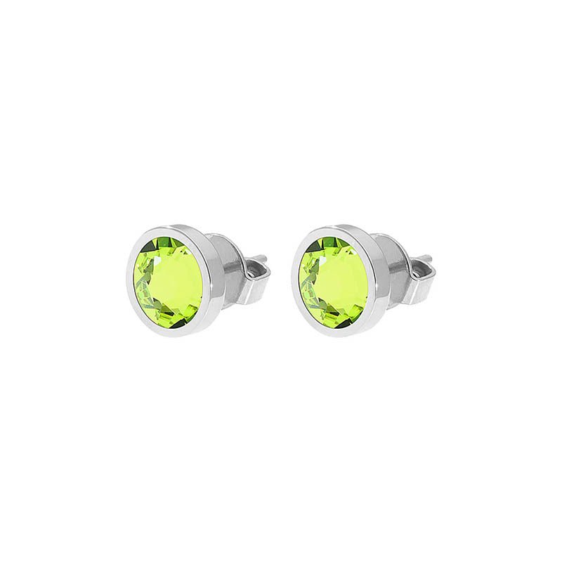 Canino Stud Earring 0.35" - Silver Citrus Green