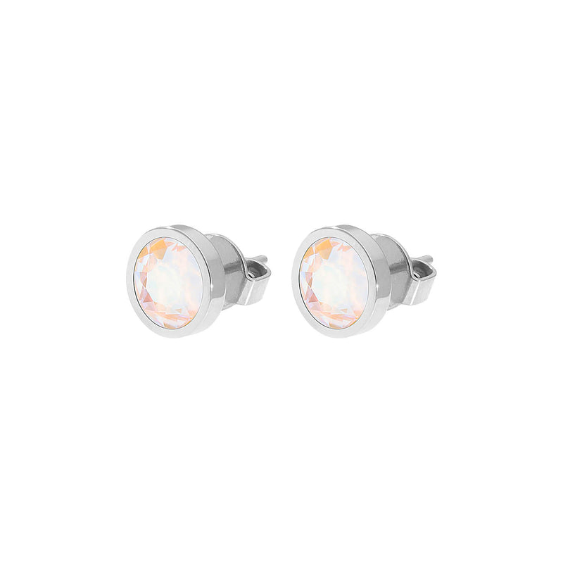 Canino Stud Earring 0.35" - Silver ivory cream delite