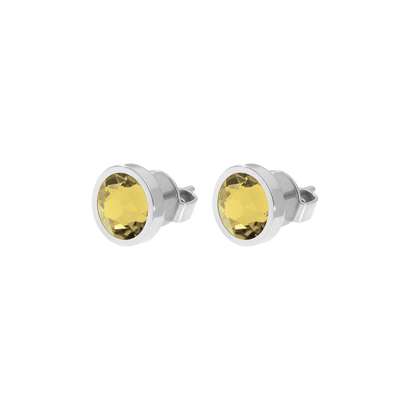 Canino Stud Earring 0.35" - Silver Recreated Dark Jonquil