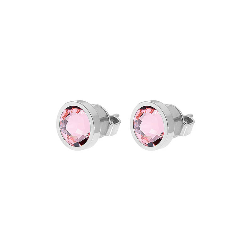 Canino Stud Earring 0.35" - Silver Light Rose