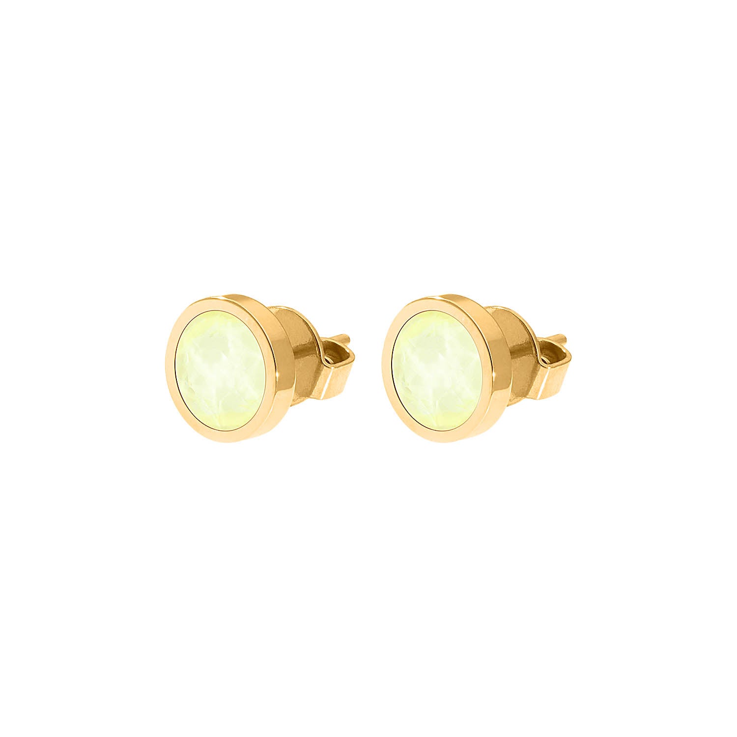 Canino Stud Earring 0.35" - Gold crystal soft yellow ignite