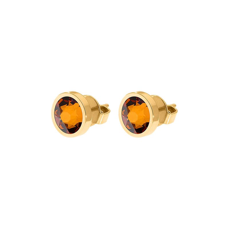 Canino Stud Earring 0.35" - Gold light amber