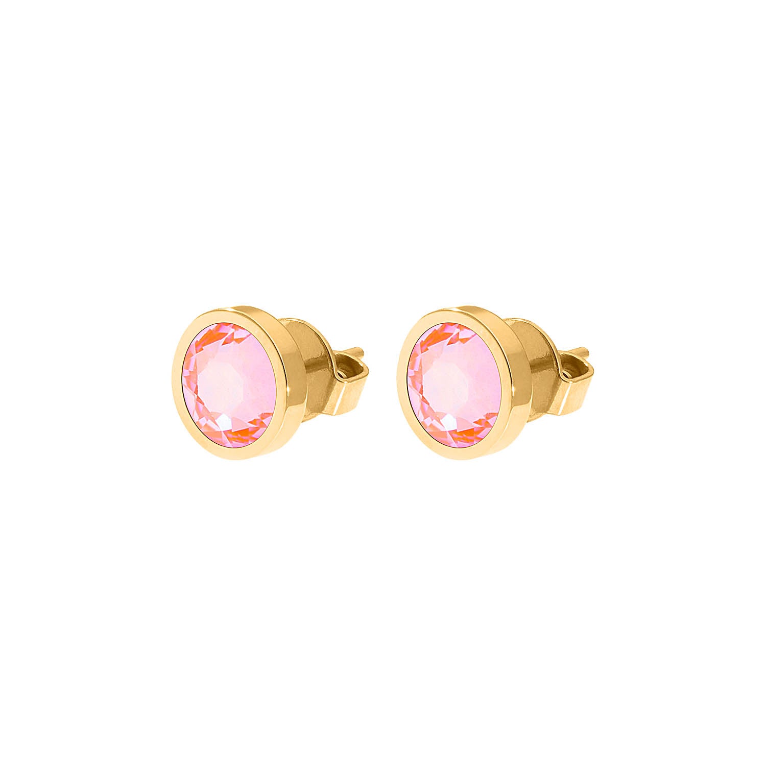 Canino Stud Earring 0.35" - Gold crystal orange glow delite