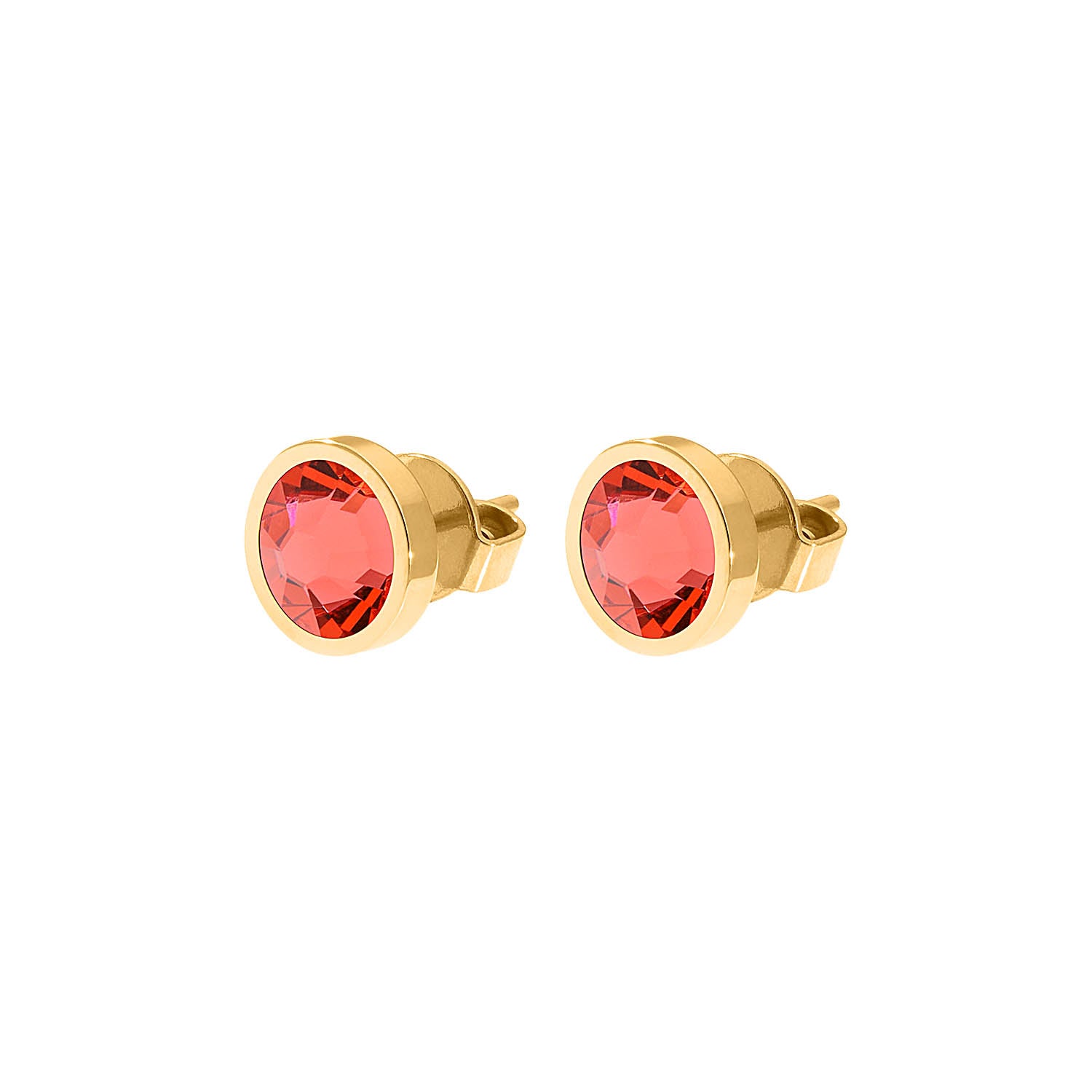Canino Stud Earring 0.35" - Gold padparadscha