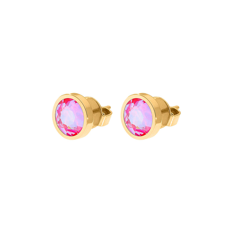 Canino Stud Earring 0.35" - Gold lotus pink delite