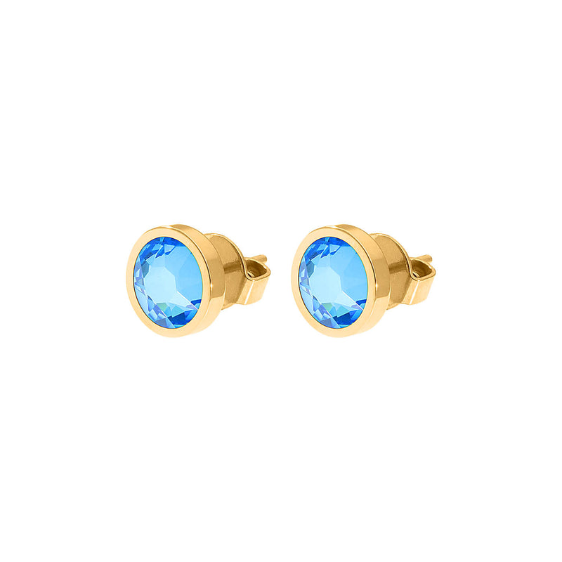 Canino Stud Earring 0.35" - Gold royal blue delite