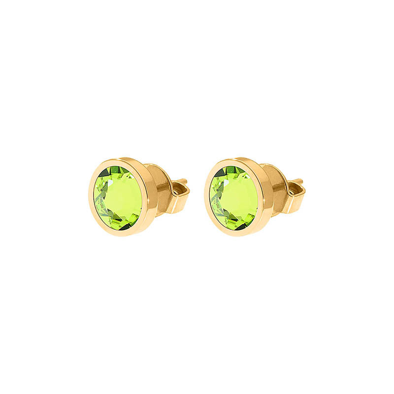 Canino Stud Earring 0.35" - Gold Citrus Green