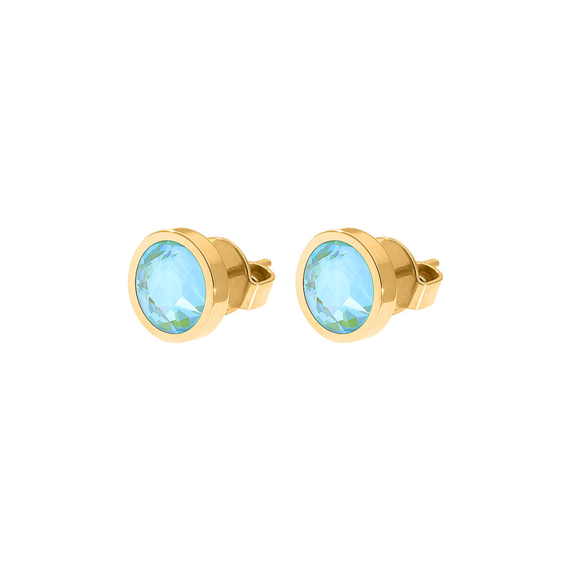 Canino Stud Earring 0.35" - Gold silky sage delite