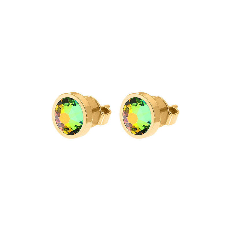 Canino Stud Earring 0.35" - Gold Crystal Vitrail Medium