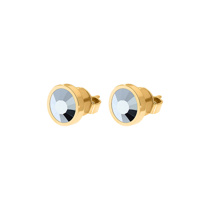 Canino Stud Earring 0.35" - Gold crystal labrador