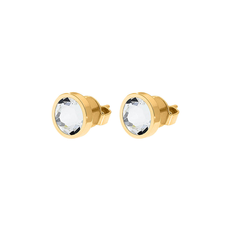 Canino Stud Earring 0.35" - Gold crystal