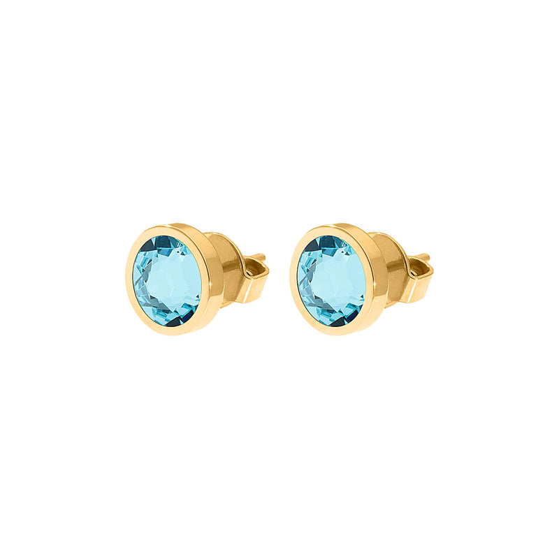Canino Stud Earring 0.35" - Gold Light Turquoise