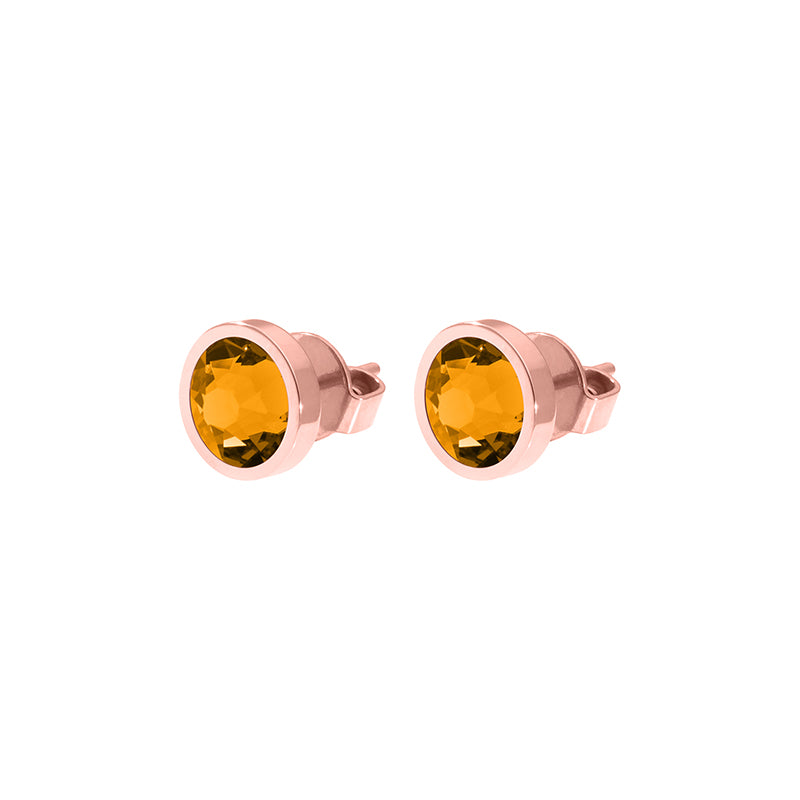 Canino Stud Earring 0.35" - Rose Gold Topaz