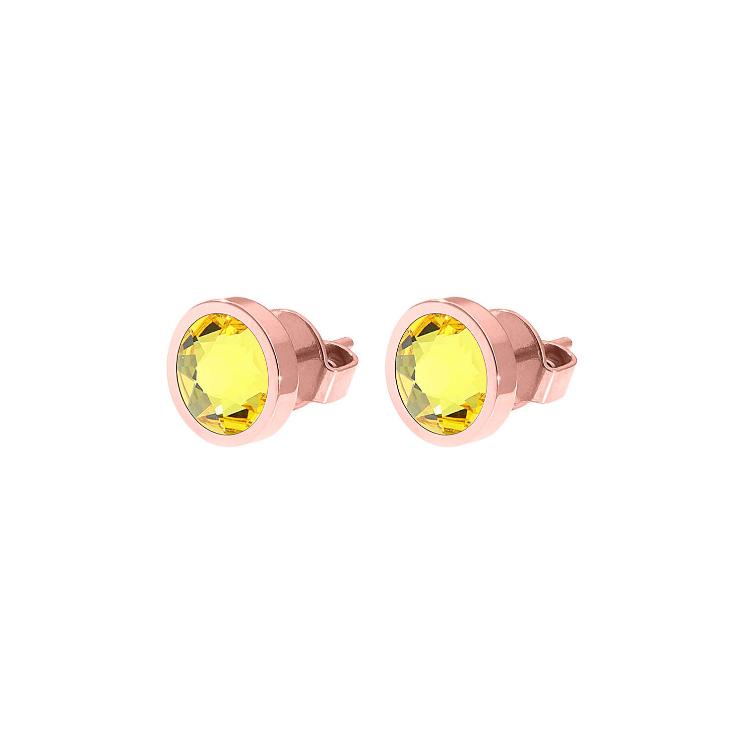 Canino Stud Earring 0.35" - Rose Gold light topaz