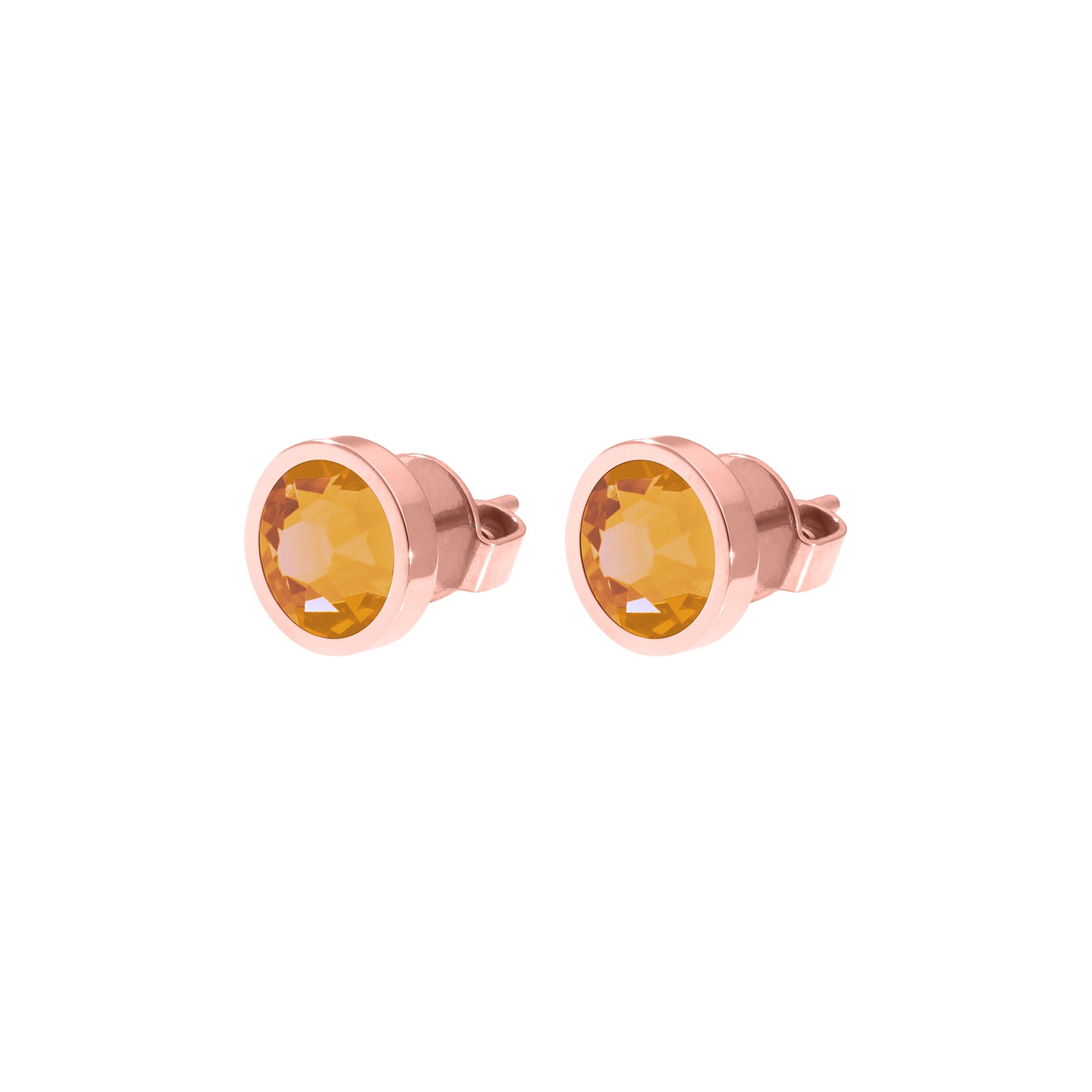 Canino Stud Earring 0.35" - Rose Gold Crystal Mango Ignite