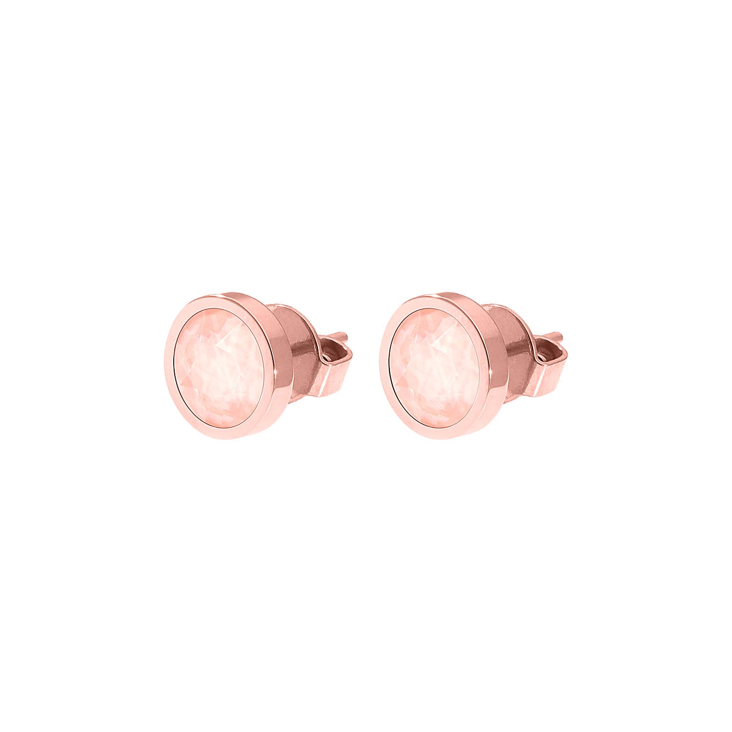 Canino Stud Earring 0.35" - Rose Gold Crystal Flamingo Ignite