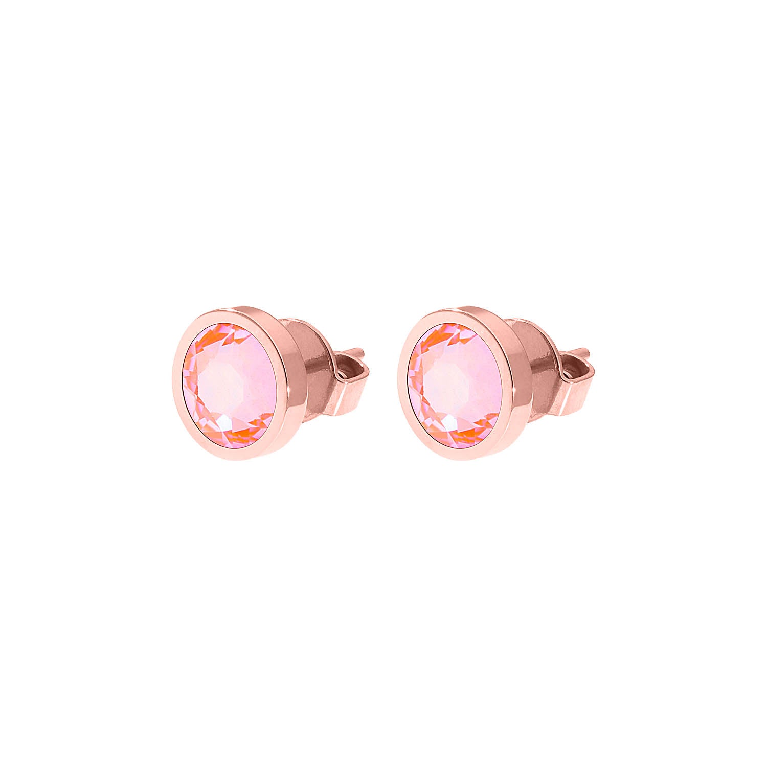 Canino Stud Earring 0.35" - Rose Gold crystal orange glow delite