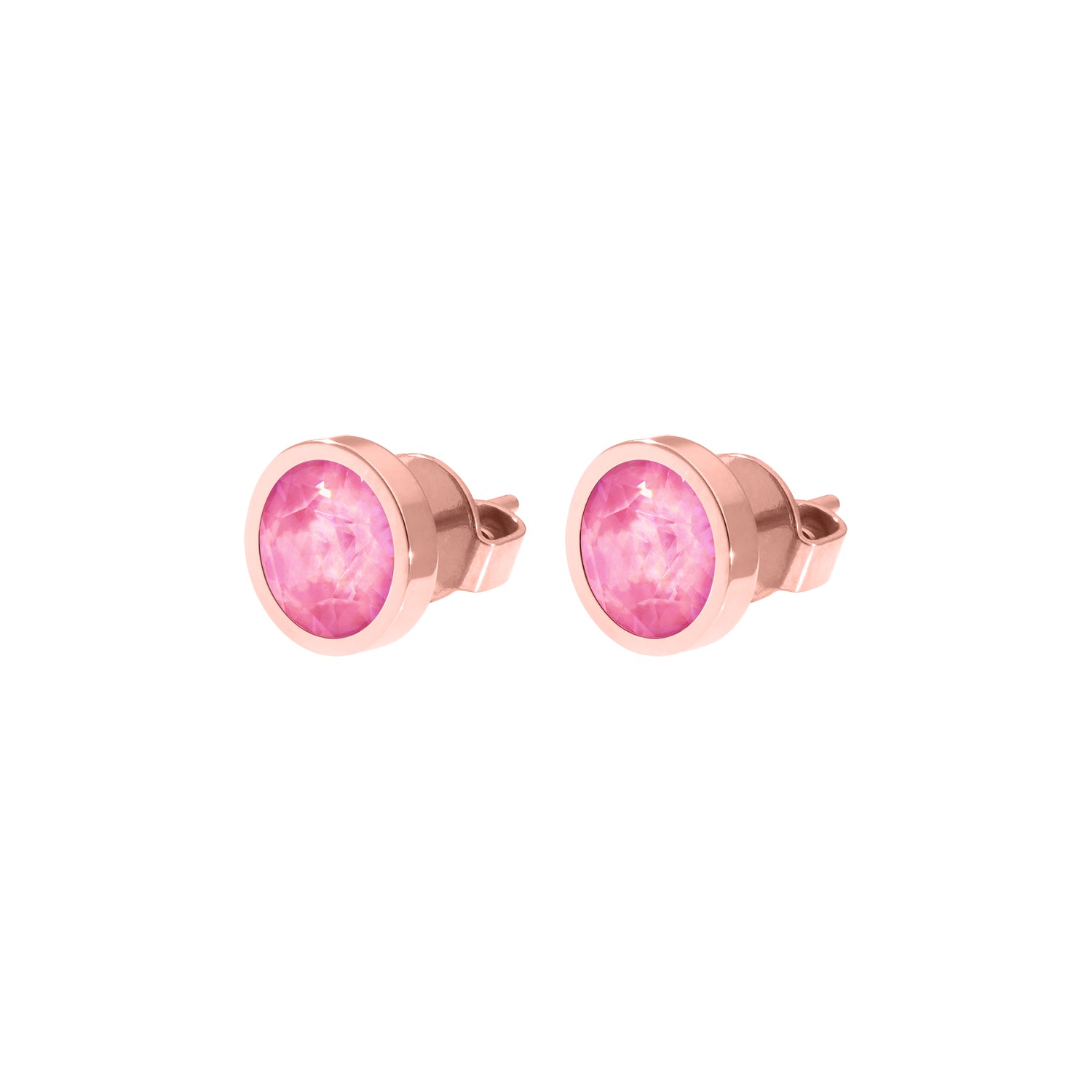 Canino Stud Earring 0.35" - Rose Gold Crystal Dahlia Ignite
