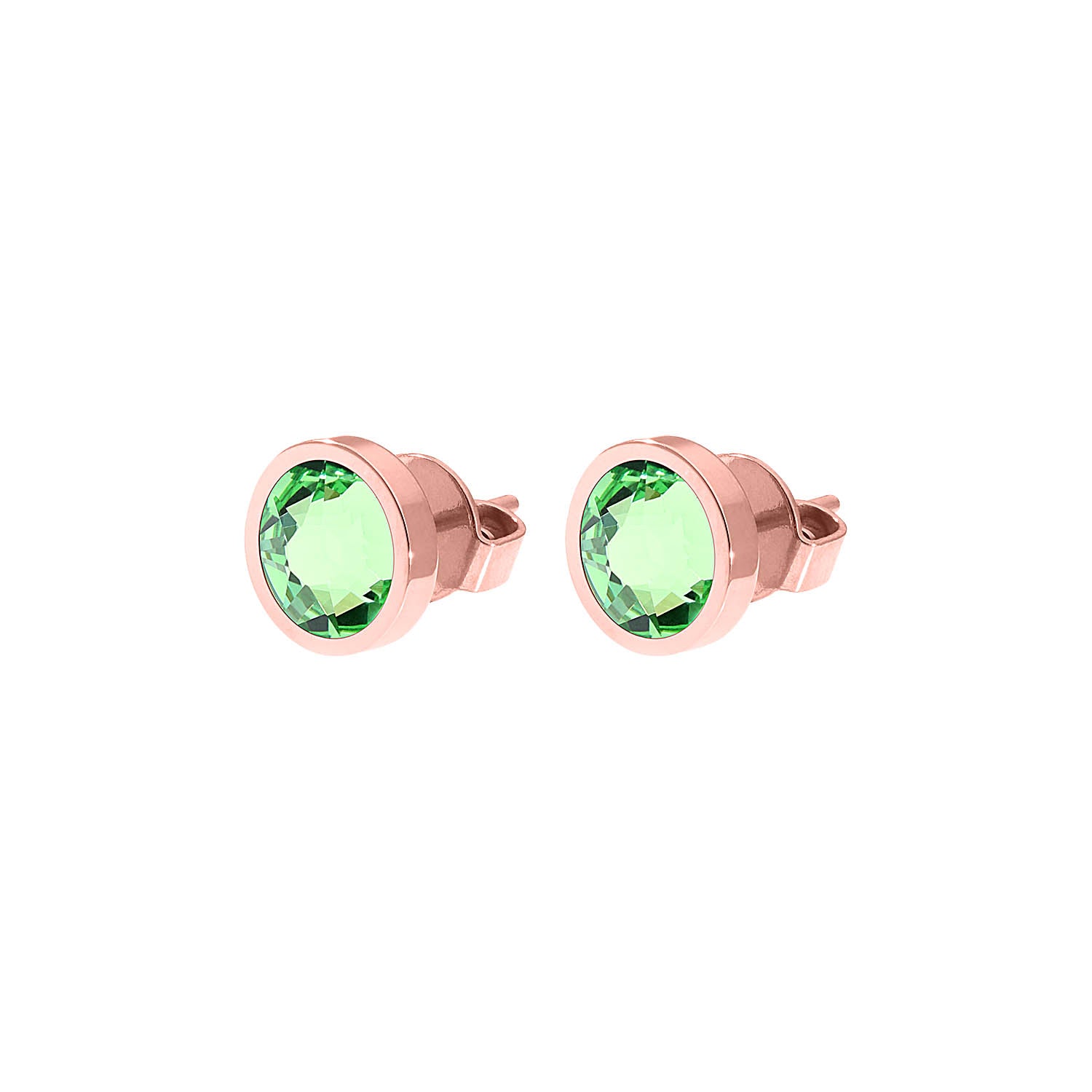 Canino Stud Earring 0.35" - Rose Gold peridot