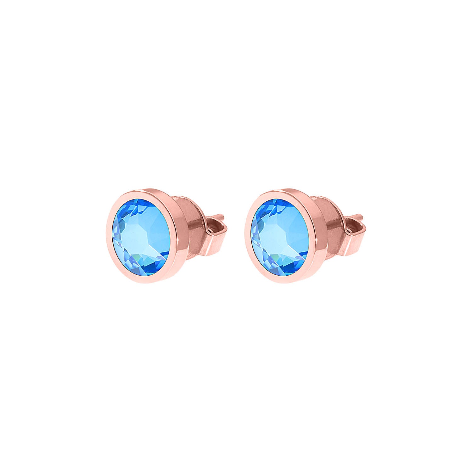 Canino Stud Earring 0.35" - Rose Gold royal blue delite