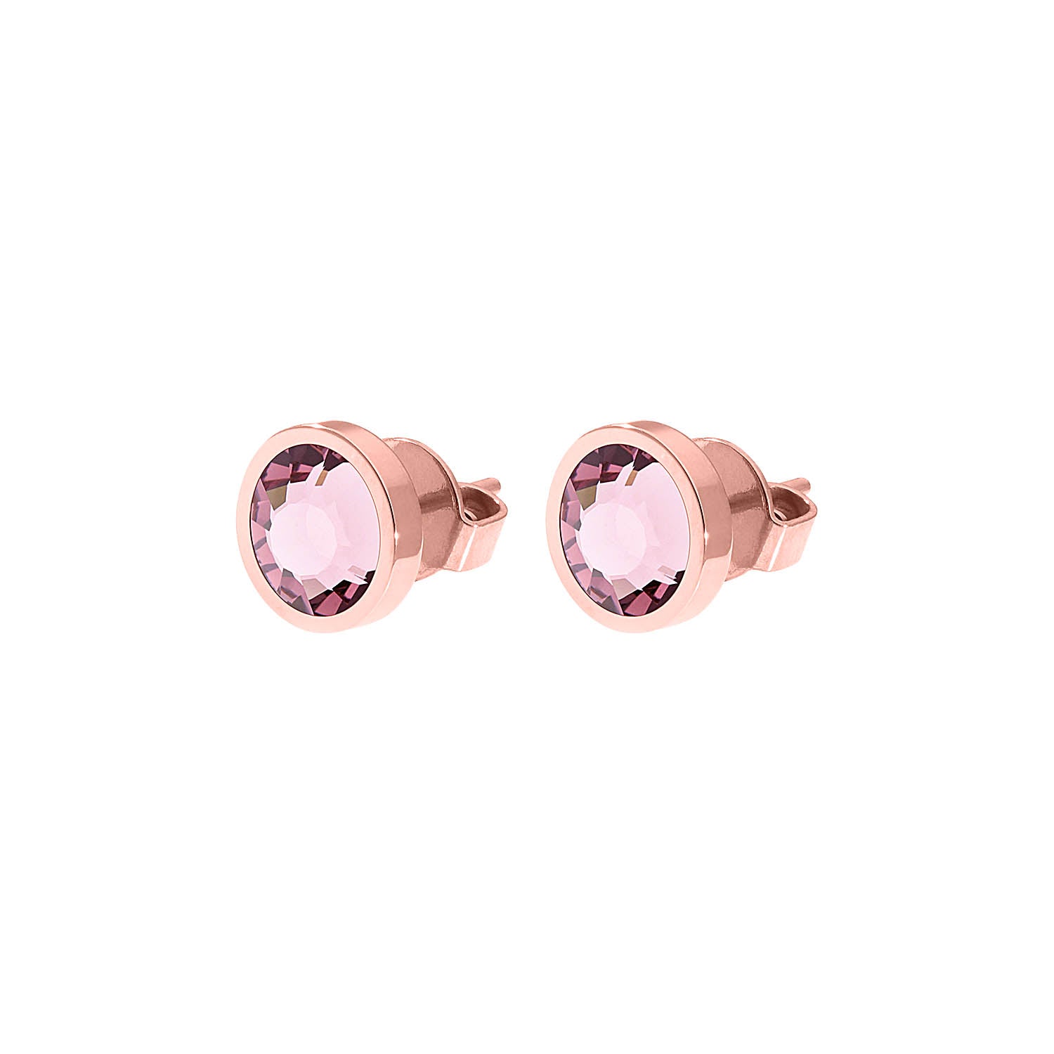 Canino Stud Earring 0.35" - Rose Gold light amethyst