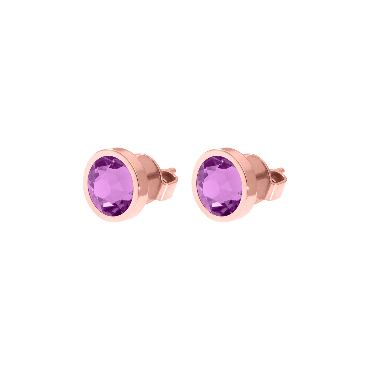 Canino Stud Earring 0.35" - Rose Gold Crystal Orchid Ignite